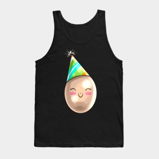 Funny Painted Egg With Party Hat Cone For Easter Tank Top